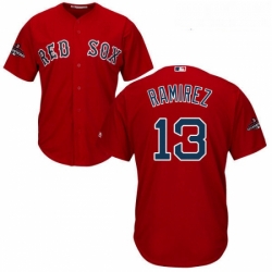 Youth Majestic Boston Red Sox 13 Hanley Ramirez Authentic Red Alternate Home Cool Base 2018 World Series Champions MLB Jersey