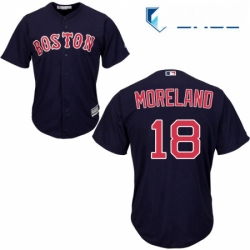 Youth Majestic Boston Red Sox 18 Mitch Moreland Authentic Navy Blue Alternate Road Cool Base MLB Jersey