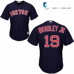 Youth Majestic Boston Red Sox 19 Jackie Bradley Jr Replica Navy Blue Alternate Road Cool Base MLB Jersey 