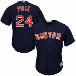 Youth Majestic Boston Red Sox 24 David Price Authentic Navy Blue Alternate Road Cool Base MLB Jersey