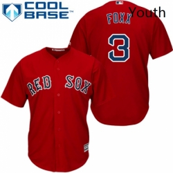 Youth Majestic Boston Red Sox 3 Jimmie Foxx Replica Red Alternate Home Cool Base MLB Jersey