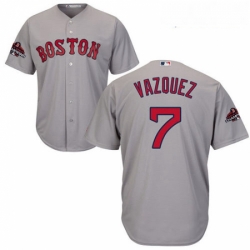 Youth Majestic Boston Red Sox 7 Christian Vazquez Authentic Grey Road Cool Base 2018 World Series Champions MLB Jersey