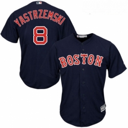 Youth Majestic Boston Red Sox 8 Carl Yastrzemski Authentic Navy Blue Alternate Road Cool Base MLB Jersey