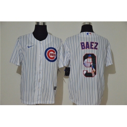 Cubs 9 Javier Baez White Nike Cool Base Player Jersey