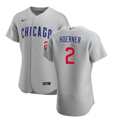 Men Chicago Cubs 2 Nico Hoerner Men Nike Gray Road 2020 Flex Base Team Jersey