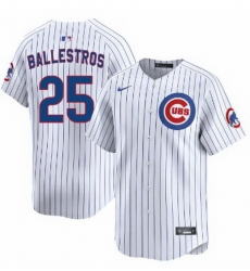 Men Chicago Cubs  25 Moises ballesteros White Cool Base Stitched Baseball Jersey