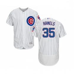 Mens Chicago Cubs 35 Cole Hamels White Home Flex Base Authentic Collection Baseball Jersey