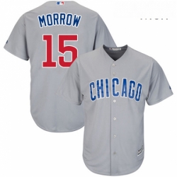 Mens Majestic Chicago Cubs 15 Brandon Morrow Replica Grey Road Cool Base MLB Jersey 