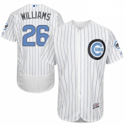 Mens Majestic Chicago Cubs 26 Billy Williams Authentic White 2016 Fathers Day Fashion Flex Base MLB Jersey 