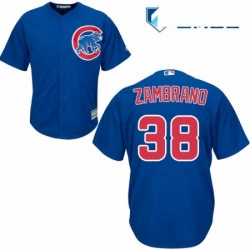 Mens Majestic Chicago Cubs 38 Carlos Zambrano Replica Royal Blue Alternate Cool Base MLB Jersey