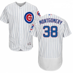 Mens Majestic Chicago Cubs 38 Mike Montgomery White Home Flexbase Authentic Collection MLB Jersey