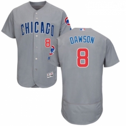 Mens Majestic Chicago Cubs 8 Andre Dawson Grey Road Flex Base Authentic Collection MLB Jersey