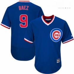 Mens Majestic Chicago Cubs 9 Javier Baez Replica Royal Blue Cooperstown Cool Base MLB Jersey