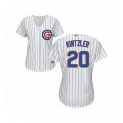 Womens Chicago Cubs 20 Brandon Kintzler Authentic White Home Cool Base Baseball Jersey 