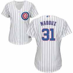 Womens Majestic Chicago Cubs 31 Greg Maddux Authentic White Home Cool Base MLB Jersey