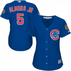 Womens Majestic Chicago Cubs 5 Albert Almora Jr Replica Royal Blue Alternate MLB Jersey 