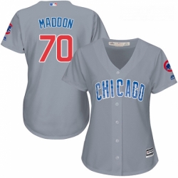 Womens Majestic Chicago Cubs 70 Joe Maddon Authentic Grey Road MLB Jersey
