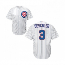 Youth Chicago Cubs 3 Daniel Descalso Authentic White Home Cool Base Baseball Jersey 