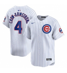 Youth Chicago Cubs 4 Pete Crow Armstrong White Cool Base Stitched Baseball Jersey