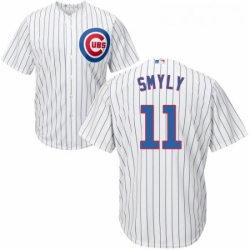 Youth Majestic Chicago Cubs 11 Drew Smyly Replica White Home Cool Base MLB Jersey 