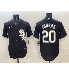 Men Chicago White Sox  20 Miguel Vargas Black Stitched Baseball Jersey