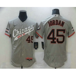 Men Chicago White Sox 45 Michael Jordan Retired Grey Retro 2016 Flexbase Nike Jersey