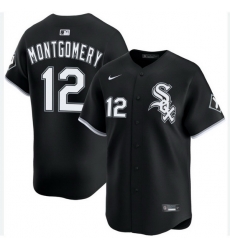 Men Chicago White Sox Colson Montgomery #12 Black Limited Stitched Baseball Jersey