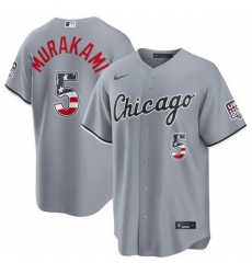 Men Chicago White Sox Munetaka Murakami #5 Fourth Of July Gray USA 250 Stadium Jersey