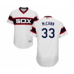 Mens Chicago White Sox 33 James McCann White Alternate Flex Base Authentic Collection Baseball Jersey