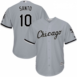 Mens Majestic Chicago White Sox 10 Ron Santo Grey Road Flex Base Authentic Collection MLB Jersey