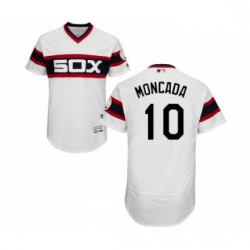 Mens Majestic Chicago White Sox 10 Yoan Moncada White Alternate Flex Base Authentic Collection MLB Jersey