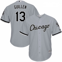 Mens Majestic Chicago White Sox 13 Ozzie Guillen Grey Road Flex Base Authentic Collection MLB Jersey