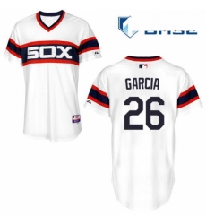 Mens Majestic Chicago White Sox 26 Avisail Garcia Replica White 2013 Alternate Home Cool Base MLB Jersey