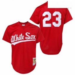 Mens Mitchell and Ness 1990 Chicago White Sox 23 Robin Ventura Authentic Red Throwback MLB Jersey