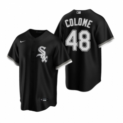 Mens Nike Chicago White Sox 48 Alex Colome Black Alternate Stitched Baseball Jersey