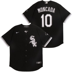 White Sox 10 Yoan Moncada Black 2020 Nike Cool Base Jersey