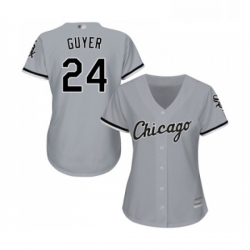 Womens Chicago White Sox 24 Brandon Guyer Replica Grey Road Cool Base Baseball Jersey 