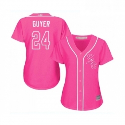 Womens Chicago White Sox 24 Brandon Guyer Replica Pink Fashion Cool Base Baseball Jersey 