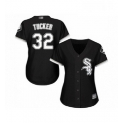 Womens Chicago White Sox 32 Preston Tucker Replica Black Alternate Home Cool Base Baseball Jersey 