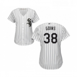 Womens Chicago White Sox 38 Ryan Goins Replica White Home Cool Base Baseball Jersey 