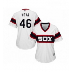 Womens Chicago White Sox 46 Ivan Nova Authentic White 2013 Alternate Home Cool Base Baseball Jersey 