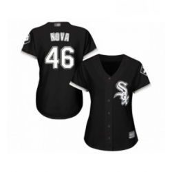 Womens Chicago White Sox 46 Ivan Nova Replica Black Alternate Home Cool Base Baseball Jersey 