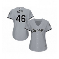 Womens Chicago White Sox 46 Ivan Nova Replica Grey Road Cool Base Baseball Jersey 