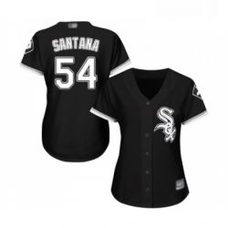 Womens Chicago White Sox 54 Ervin Santana Replica Black Alternate Home Cool Base Baseball Jersey 