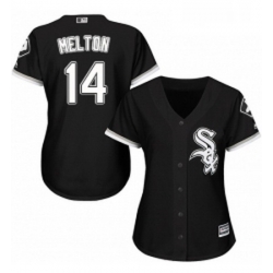 Womens Majestic Chicago White Sox 14 Bill Melton Replica Black Alternate Home Cool Base MLB Jersey