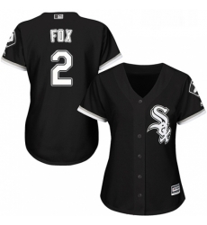 Womens Majestic Chicago White Sox 2 Nellie Fox Replica Black Alternate Home Cool Base MLB Jersey