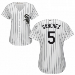 Womens Majestic Chicago White Sox 5 Yolmer Sanchez Replica White Home Cool Base MLB Jersey 