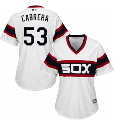 Womens Majestic Chicago White Sox 53 Melky Cabrera Replica White 2013 Alternate Home Cool Base MLB Jersey