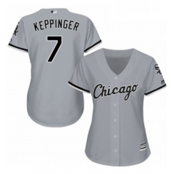 Womens Majestic Chicago White Sox 7 Jeff Keppinger Authentic Grey Road Cool Base MLB Jersey