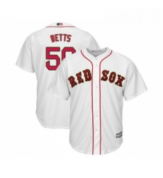 Youth Boston Red Sox 50 Mookie Betts Authentic White 2019 Gold Program Cool Base Baseball Jersey